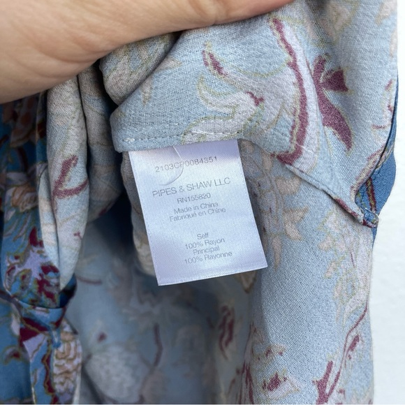 Veronica Beard Dazed Cornflower Floral Blouse Blue Size 8 - Picture 7 of 8